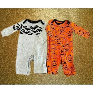 Lot 2 Carter's Halloween Long Sleeve Pajamas 3-6 Months (0169)